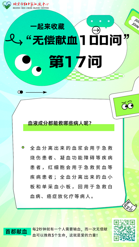 血液的成分都能救哪些病人？——无偿献血100问