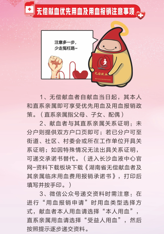 无偿献血 优先用血 免费用血