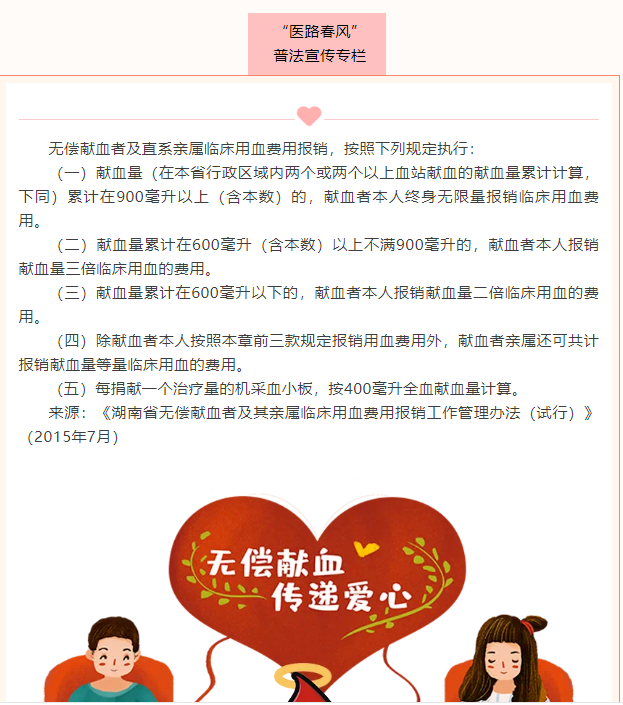 长沙成功通过“全国电子无偿献血证”微信小程序办理异地用血减免