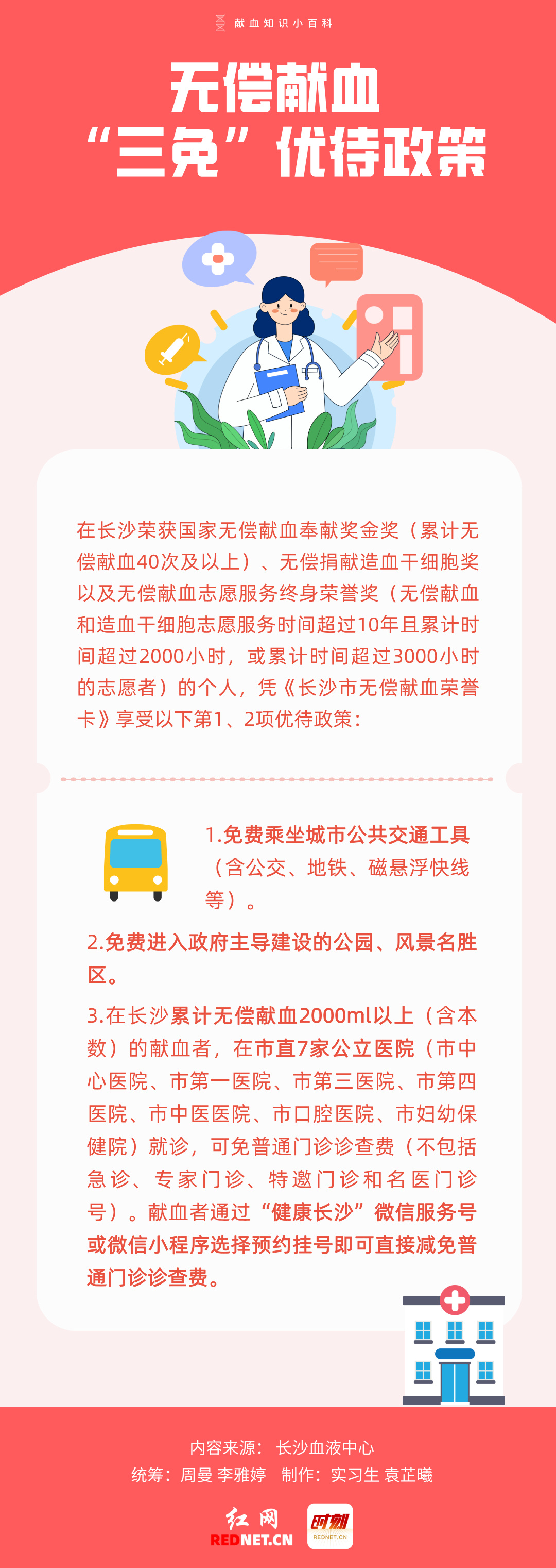 健康素养宣传月 | 无偿献血“三免”优待政策