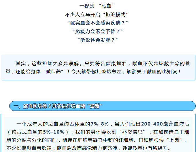 你知道吗？献血不仅救人，还能给身体“焕新”
