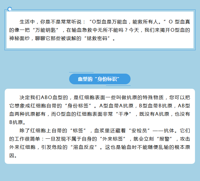 万能钥匙？揭秘O型血的“拯救密码”