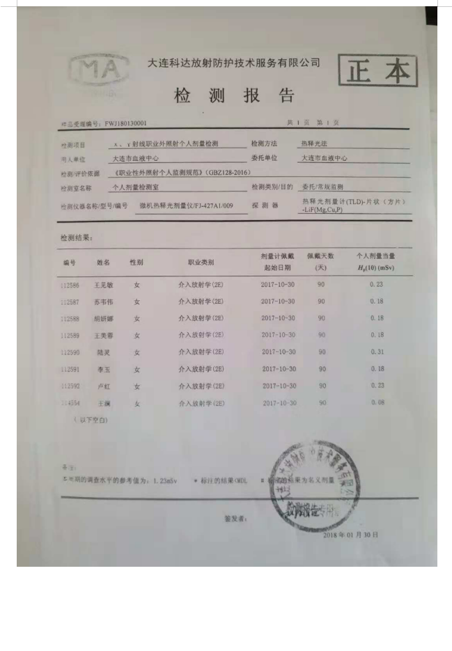大连市红十字血液中心 137Cs血液辐照装置项目验收情况公示