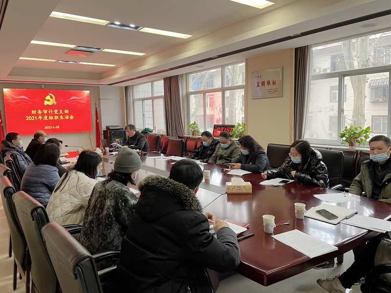 财务审计党支部召开2021年度组织生活会暨民主评议党员会议